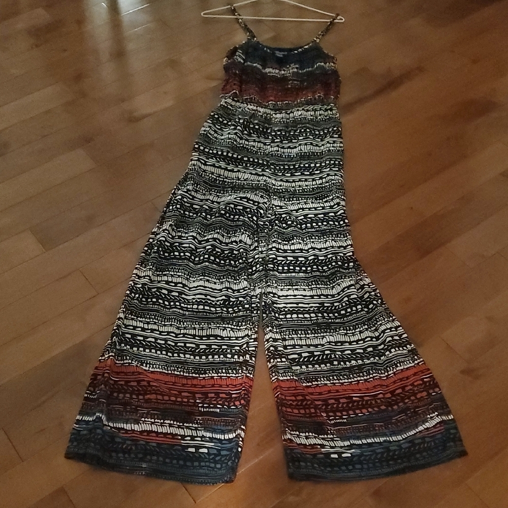 ANGIE Jumpsuit In Black and Red Sleeveless  Spaghetti Strap